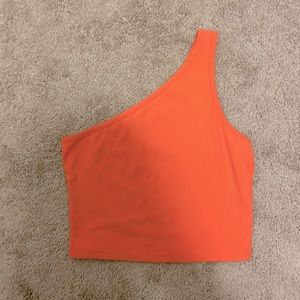 One Shoulder Ribbed Crop Top